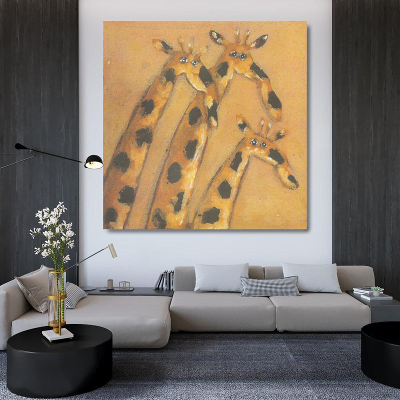 Herve Maury - Trois girafes, H 37 po x l 36 po