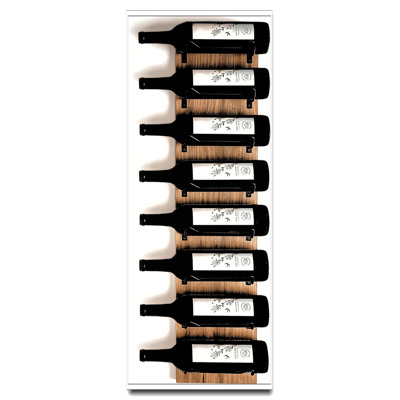 8-Bottle Wall Mount Wine Rack - Wooden With Rustic Finish & Matte Black Brackets For Small Spaces