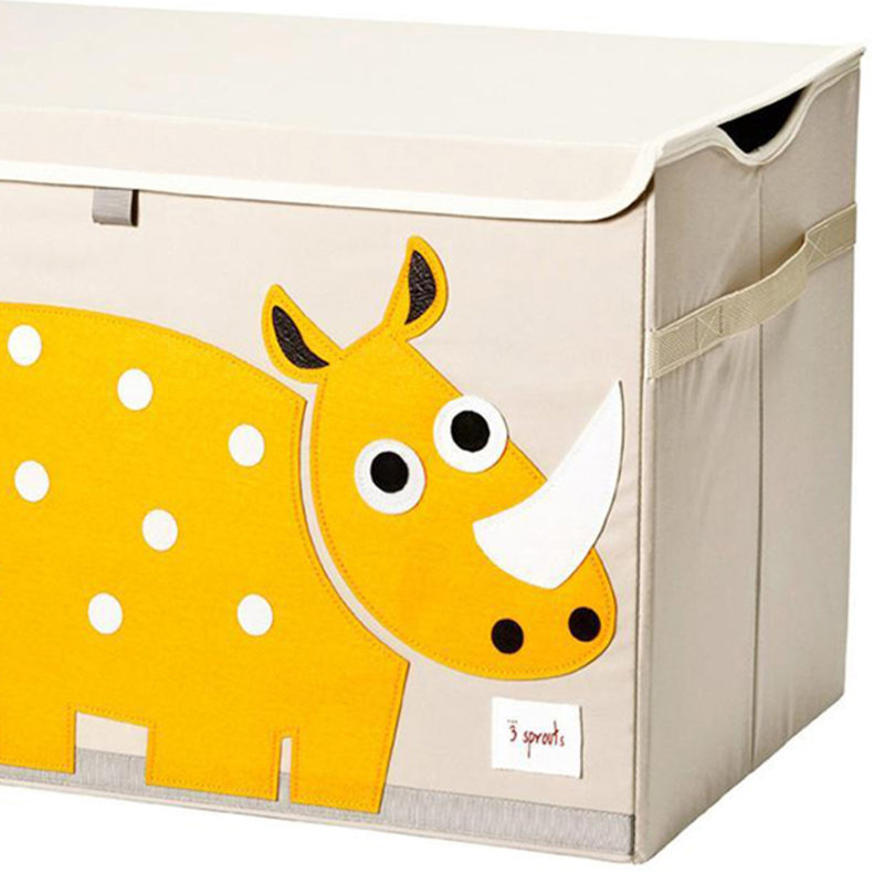 3 Sprouts  - Toy Chest Storage Box for Kids Playroom, Rhino