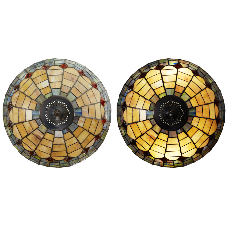 Ariana 26.75" Tan Tiffany Stained Glass Candlestick Table Lamp