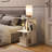 Nikaila 24.4" Tall Narrow End Table with Charging Station and Light-2030557521