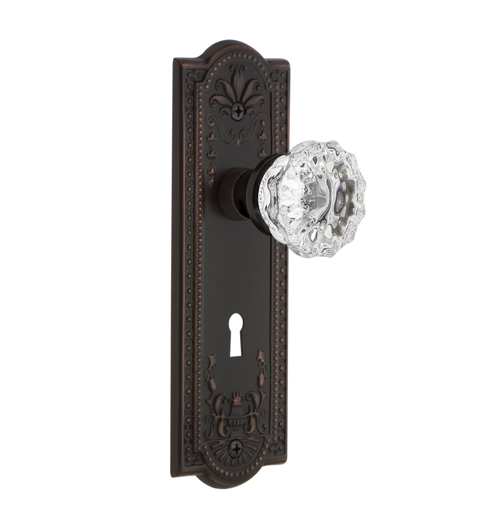 Meadows Clear Interior Mortise Door Knob with Arch Rosette Nostalgic Warehouse 