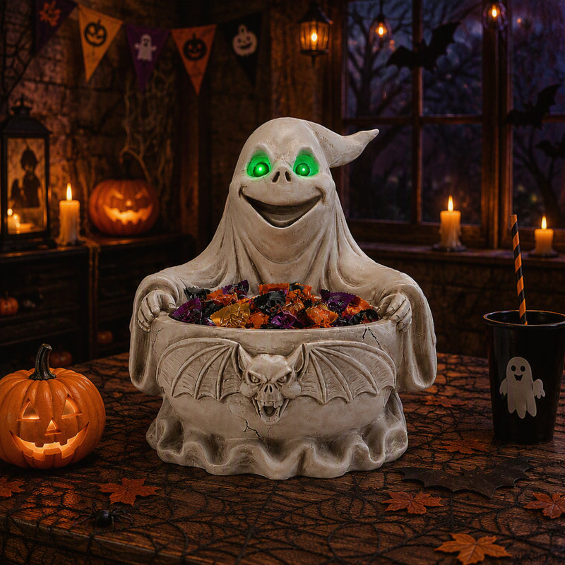 Figurine de bol d'Halloween avec lumière DEL