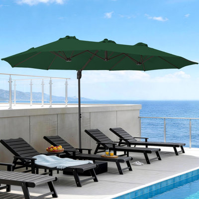 13 ft. Cantilever Patio Umbrella with Tilt, Sandbags and Crank Lift for Poolside & Outdoor Seating