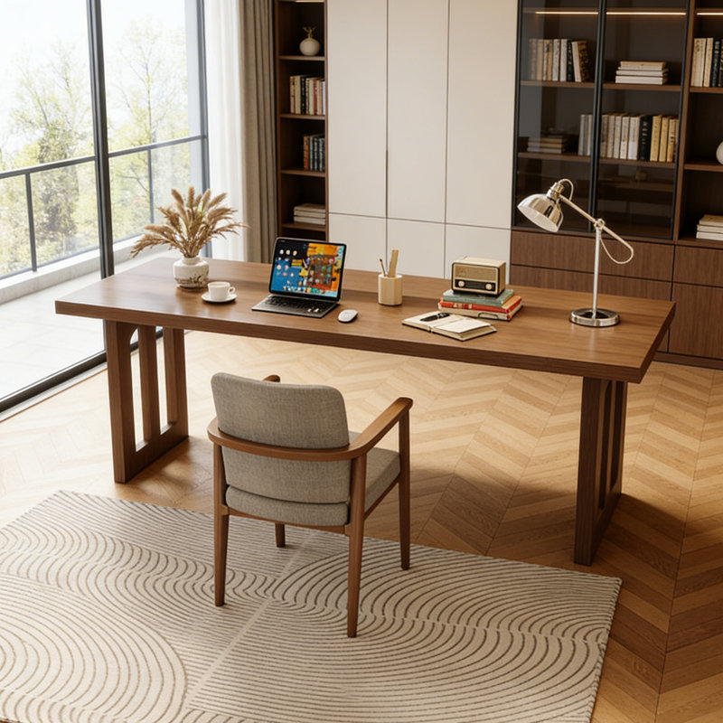 Modern Rectangular Solid Wood Writing Desks, 29.52" H x 70.86" W x 23.62" D