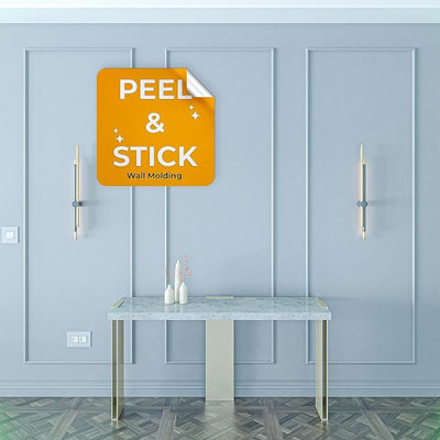 Peel and Stick Pre-Cut Wall molding kit Pieces, All Edges precut, Factory Primed Wall molding Pieces to Make 3 Frames