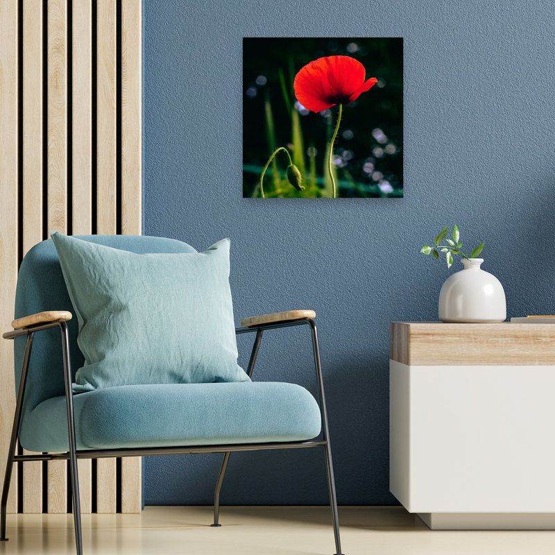 «Vibrant Red Poppy Delicate Romantic Vibrant Poppy Flower Nature», reproduction d'art murale, H 18 po x l 18 po
