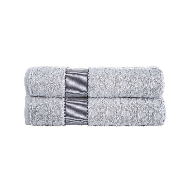 Turkish Cotton Plush Jacquard Bath Sheet, Silver