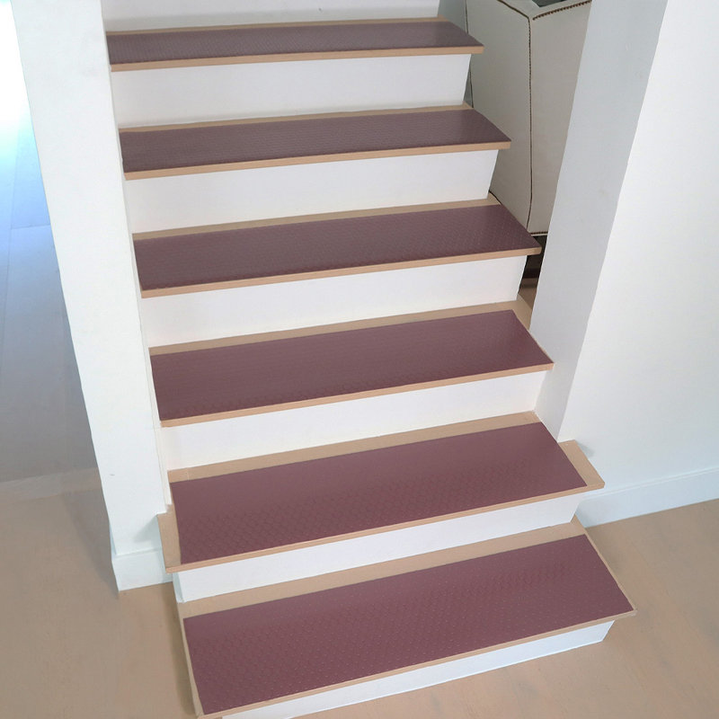 Tapis de marche en caoutchouc caoutchouté (6 paquets) - 2 mm, Rectangle 10 po x 3 pi, Brun