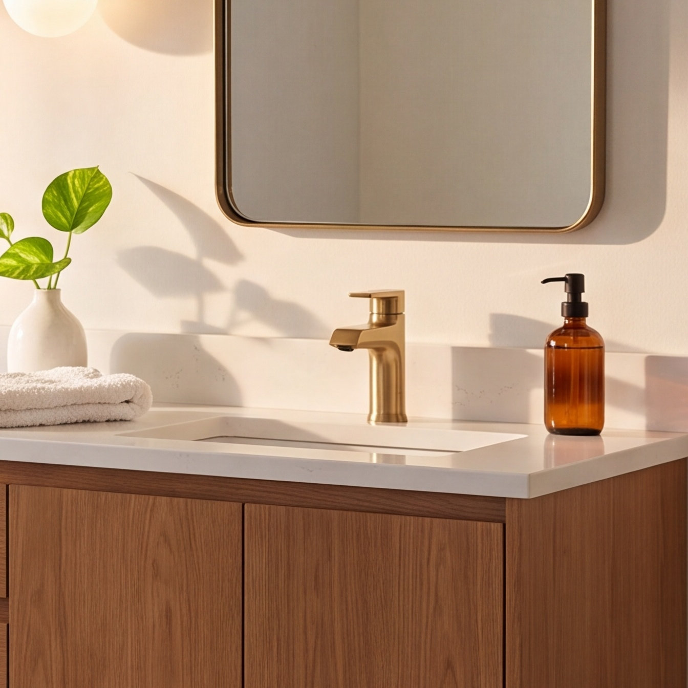 Hint Single-Handle Faucet with Pop-Up Drain, Vibrant Brushed Modern Brass