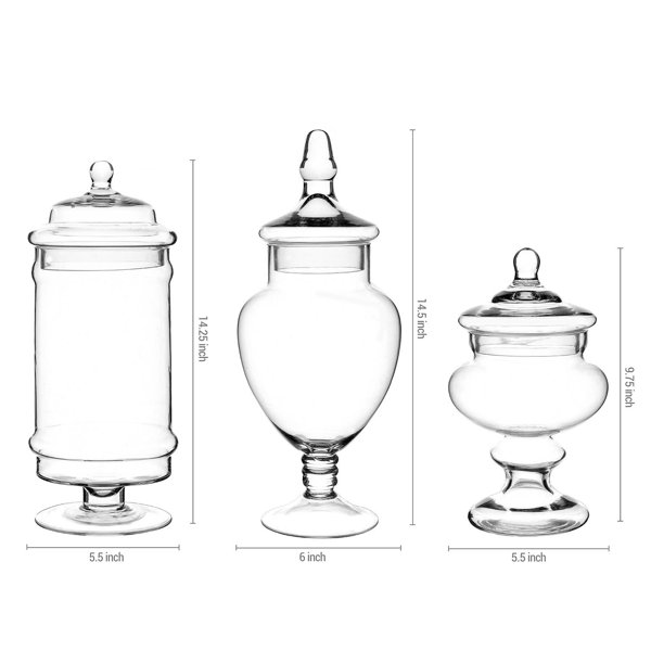 Glass Candy Buffet Apothecary Jar, H-14.5 D-3 (Wholesale 4 PCS/Case)