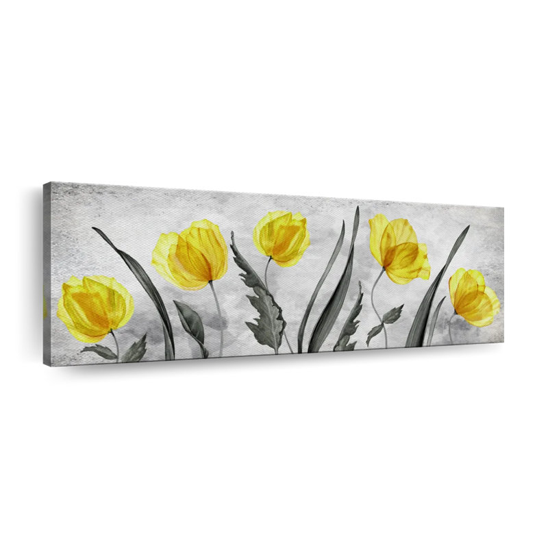 " Bright Yellow Tulips ", 8" H x 24" W x 1" D