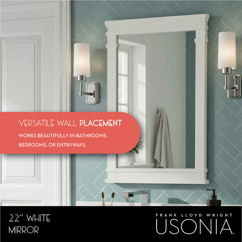 Lankford Wood Mirror, White, 22 x 1.25 x 30