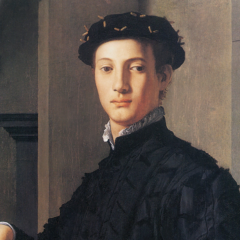 " Portrait Of A Young Man, 1530 " by Agnolo Bronzino, 16.5" H x 14.5" W x 1.75" D
