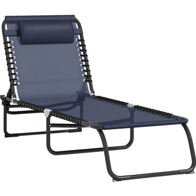 Siège de détente pour patio - inclinable à 4 dossiers, filet respirant bleu foncé pour utilisation en extérieur