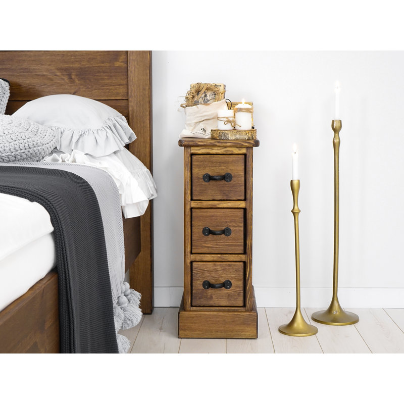 Broussard 29cm W Solid Wood Bedside Table