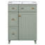 Meuble-lavabo de salle de bain de 61 cm (24 po) - Lavabo en céramique, fonctionnel et peu encombrant, de couleur