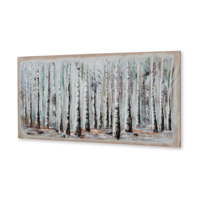 Art mural Alp Treescape, 30 x 60, toile peinte à la main multicolore