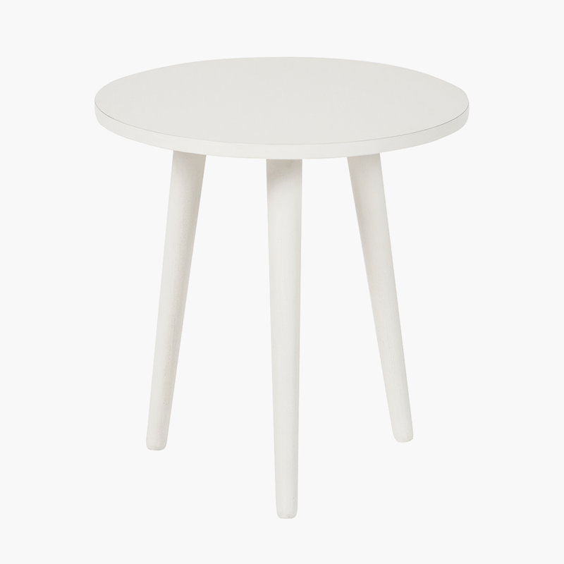 Naugatuck Solid Wood End Table, Cream