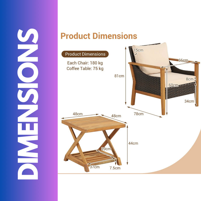 2 - Person Patio Dining Set with