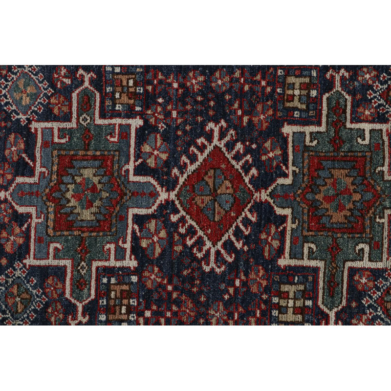 Burano Hand Knotted Wool Geometric Area Rug, Rectangle 6' x 9'