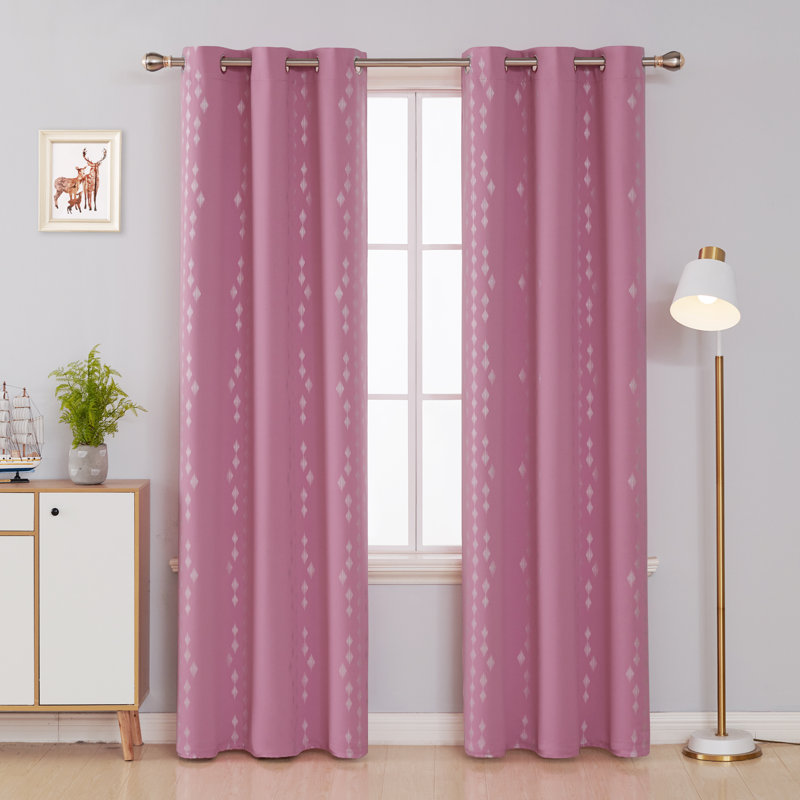 Bedolla Room Darkening Curtain Pair, 51" W x 83"L, Pink