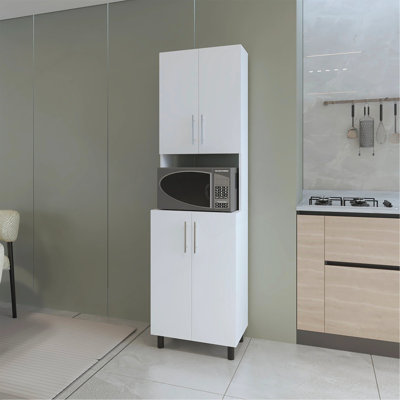 Garde-manger double blanc avec rangement ouvert