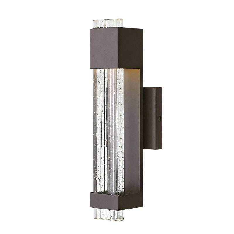Glacier 1 - Bulb Integrated LED Outdoor Flush Mount, Bronze, 15.5" H x 4.8" W x 4" D