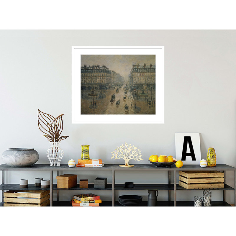 Avenue de l'Opéra de Paris par Camille Pissarro, impression giclée sur cadre, H 17,75 po x l 20,76 po