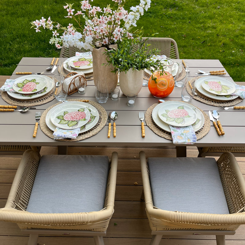 10 - Person Patio Dining Set with Rectangular Table , Cushions Included