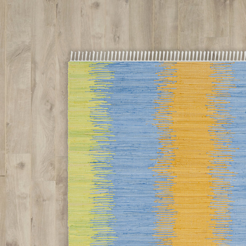 Dunagan Abstract Cotton Hand Woven Area Rug, Rectangle 122 x 183 cm