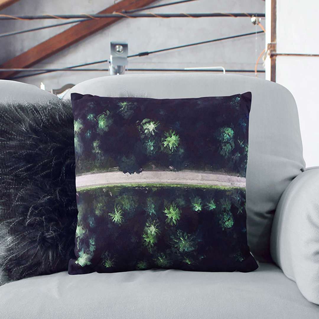 Forest Road in Sweden Cushion with Filling