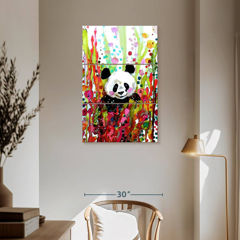 Brampt Floral Panda, 57" H x 36" W
