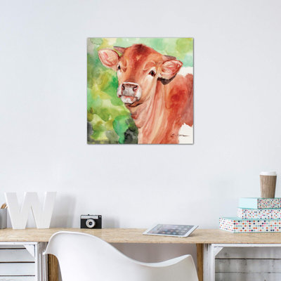 «Longhorn Calf» par Watercolor Luv - reproduction d'art