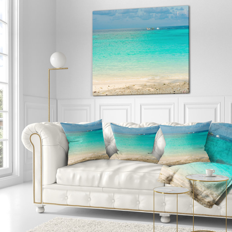 Seascape tropical andaman sea avec coussin ciel, 18 po x 18 po, Coussin décoratif
