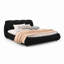 Lit plateforme tapissier moderne en polyester avec pieds en bois massif-2541874-2541876