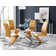 Lenworth Chrome and Glass Rectangular Dining Table Set with 4 Modern Design Faux Leather Chairs