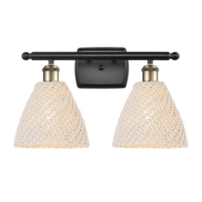 Barberio - 2 lumières - Abat-jour naturel - Éclairage pour meuble-lavabo