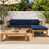 Finition naturelle / coussins bleu