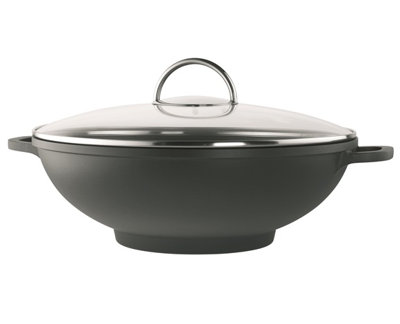 Modena 32cm Non-Stick Aluminum Wok with Lid