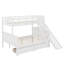Lit simple superposé au dessus d'un lit double avec 2 tiroirs, glissière, tablettes, échelle-1985240945