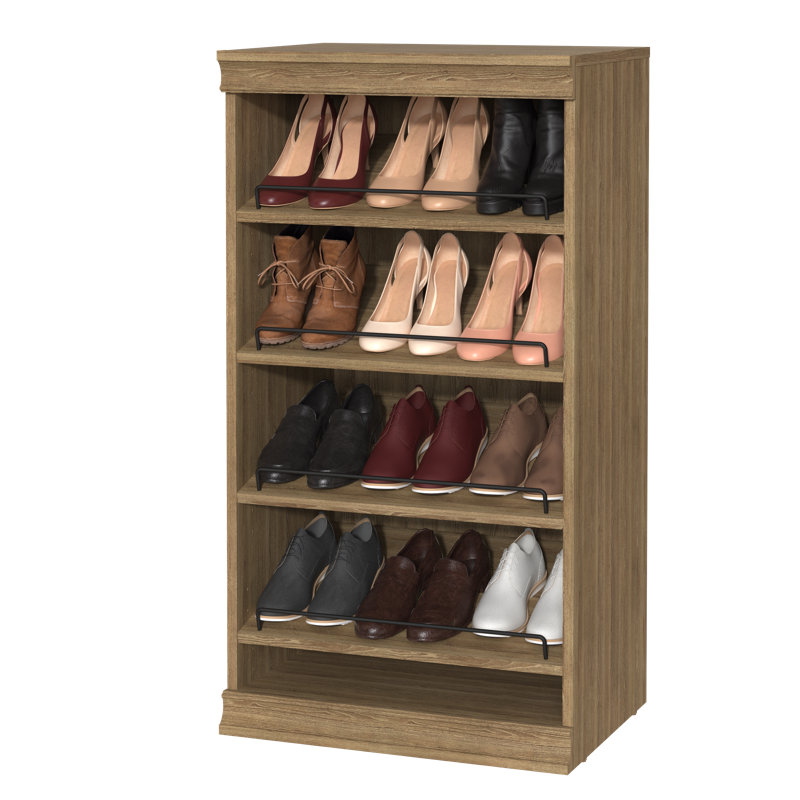 Modular Storage 21.38" W Shoe Shelf Unit with 4 Shelves, Sand