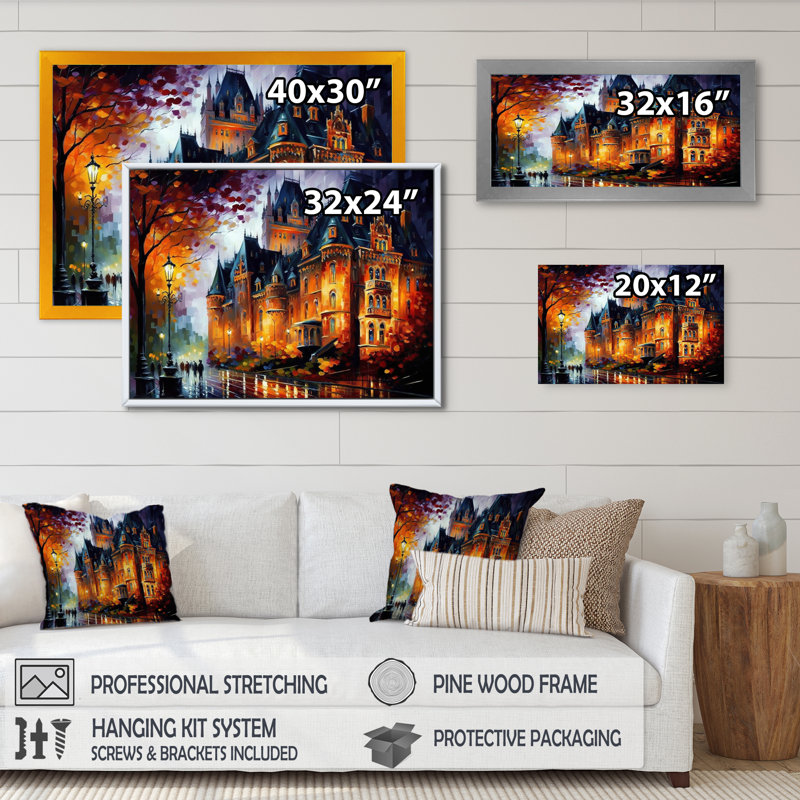 «Chateau Frontenac in Winter III», reproduction sur toile, L 20 po x H 12 po, Toile tendue