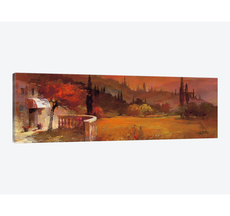 «Romantic Tuscany I» par willem Haenraets - Impression sur toile tendue sur châssis, H 12 po x l 36 po x P 1,5 po