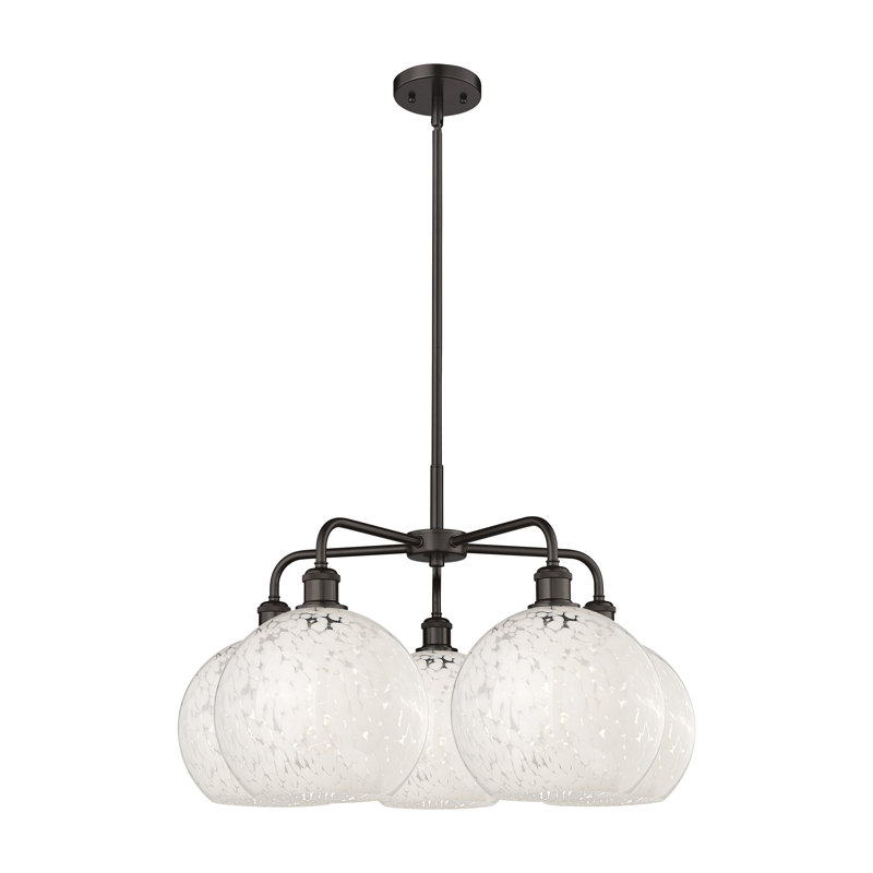 Bellagrace 5 - Light Dimmable Globe Chandelier, 17.25" H x 28" W x 28" D, Oil Rubbed Bronze