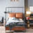 Upholstered Metal Canopy Bed-862300150-856990016