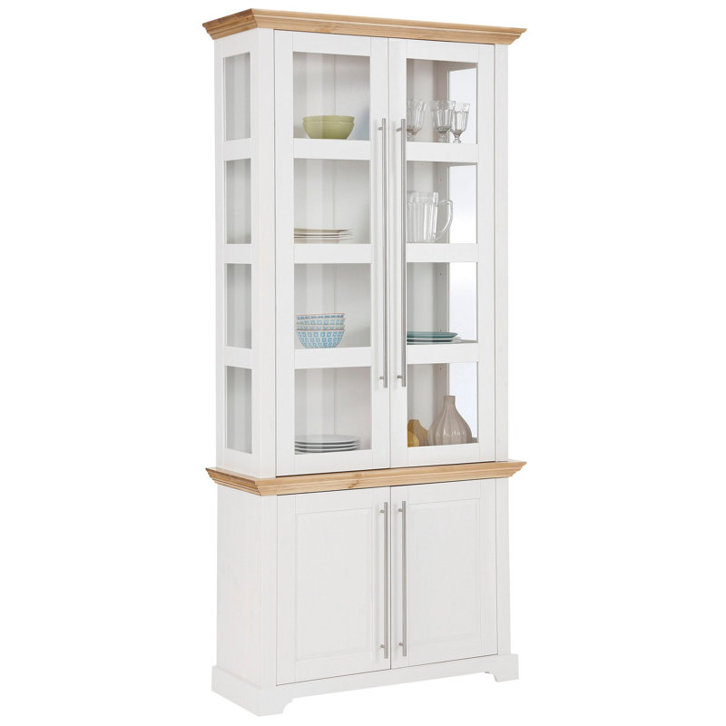 Welford Display Cabinet, White/Natural