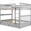 Bunk Bed In Grey - Two Storage Drawers And Easy Climbing Ladders With & Practical Design-449075400