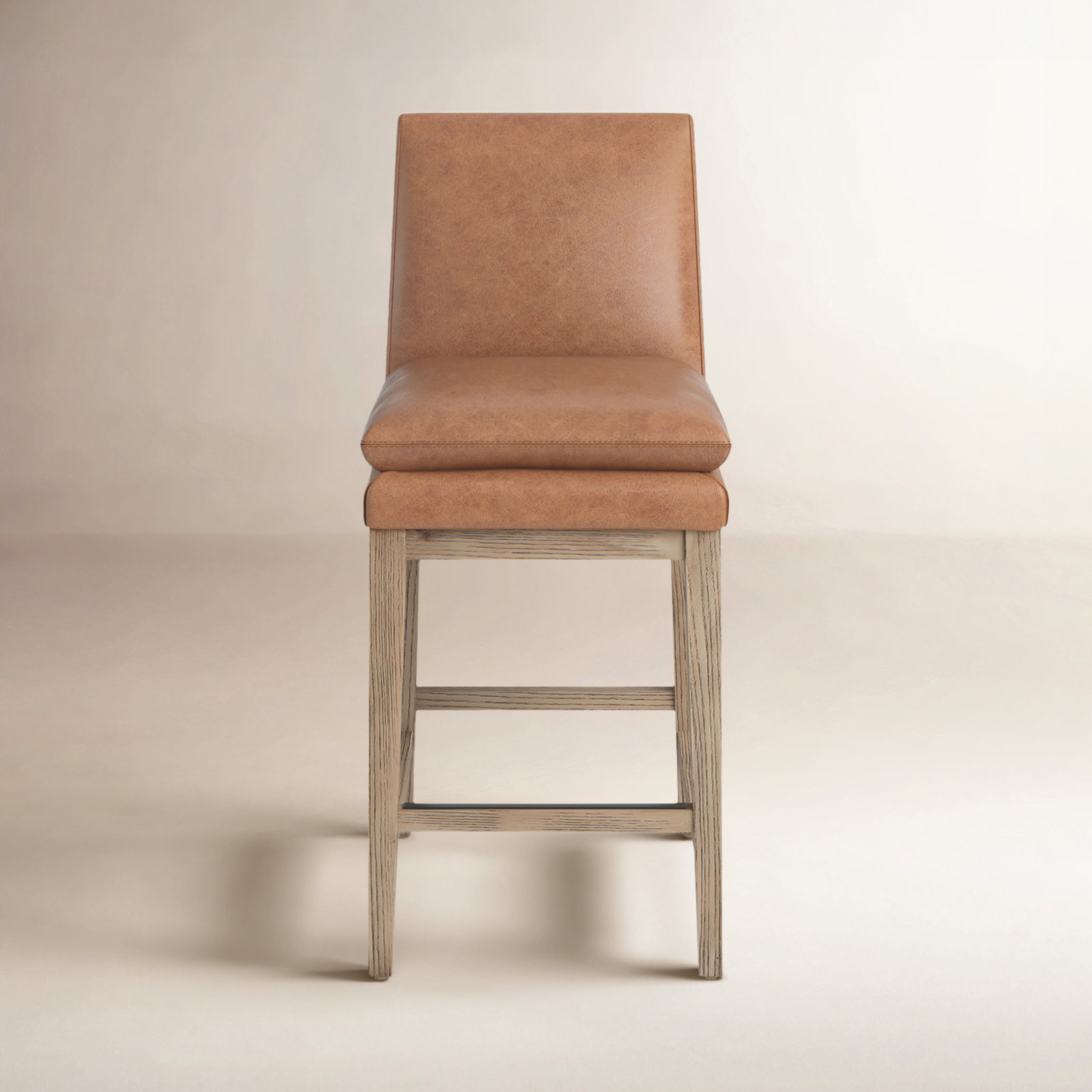 Bethea Upholstered Counter Stool, Marseille Saddle Top Grain Leather
