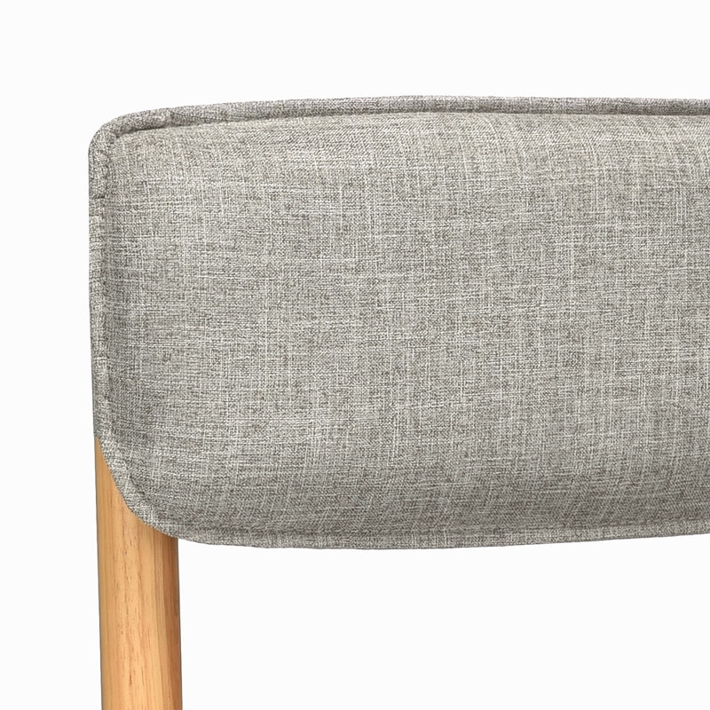 Chaise de salle à manger moderne en bois mélangé et lin (ensemble de 2), Kaki